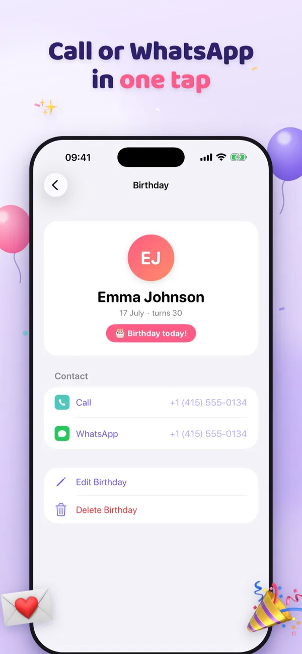 Birthday Reminders screenshot