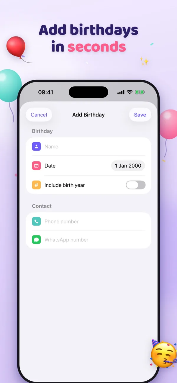 Birthday Reminders screenshot